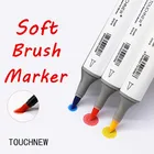 TOUCHNEW 1 шт. художественные Маркеры Набор ручек скетч мягкая кисть спиртовые Чернила Кисть Двойные наконечники профессиональный маркер для рисования