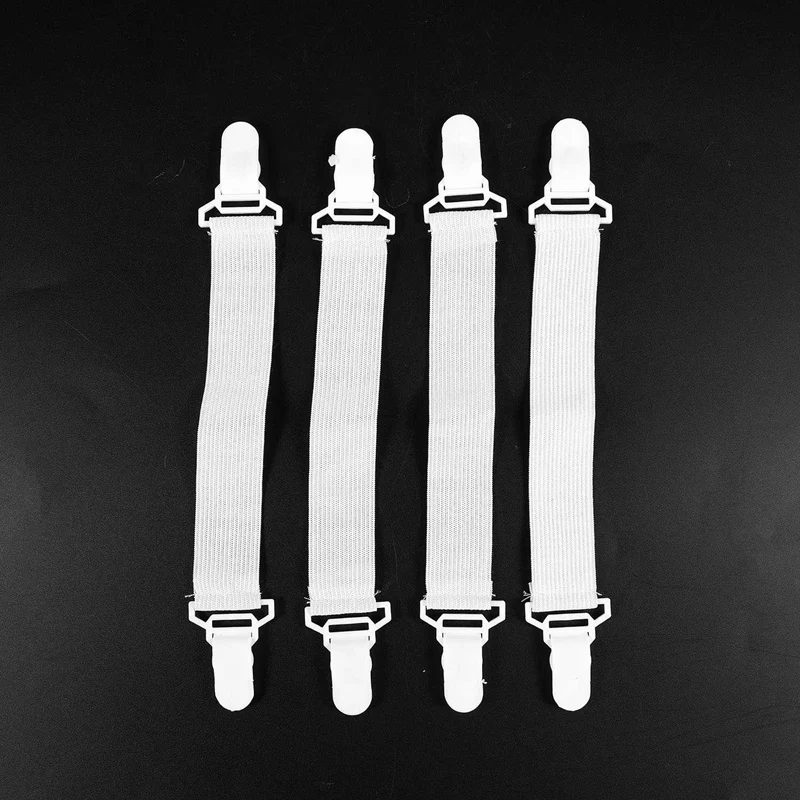 4 Pcs Home White Elastic Mattress Bed Sheet Grippers Clips | Дом и сад