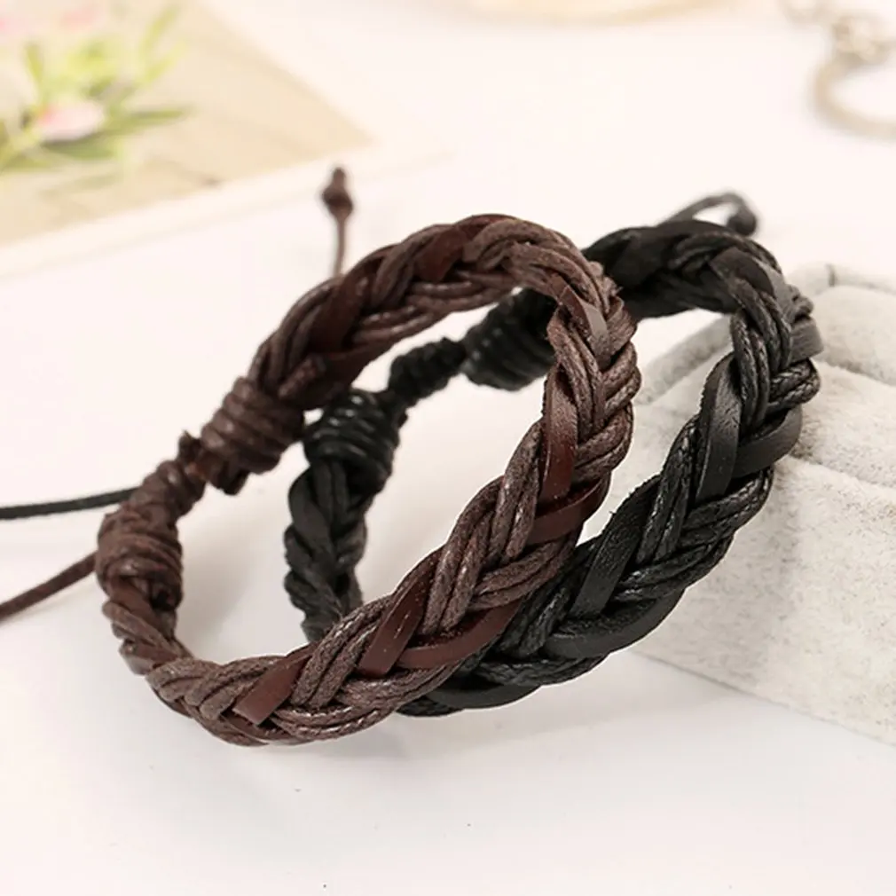 Модный тканый браслет для пары мужчин и женщин в стиле ретро ювелирный