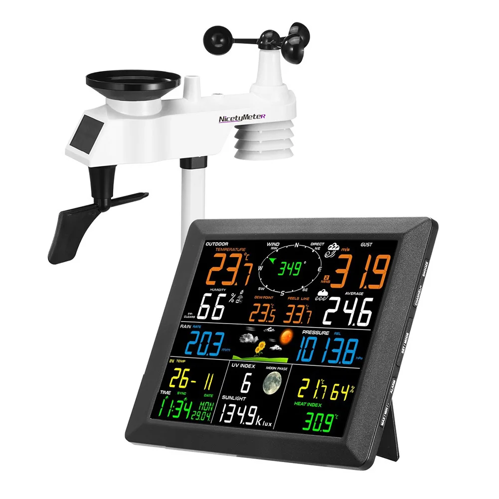 NicetyMeter 0310 Профессиональный WiFi Погодная станция Интернет беспроводной с наружным