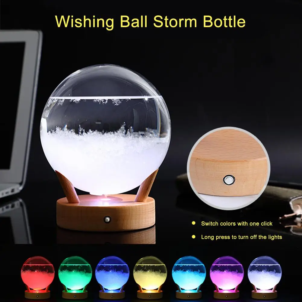 

Glass Weather Station Light Up Weather Forecaster Barometer Droplet Storm Glass Creative Drop-Shaped Storm Glass Bottle For Home
