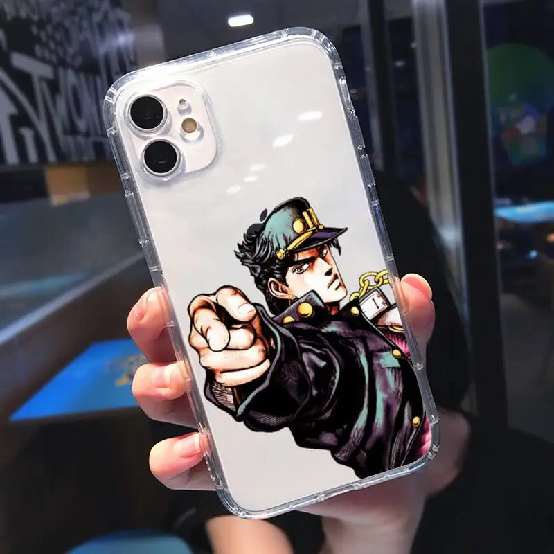 

JoJo Bizarre Adventure jotaro kujo Phone Case Transparent for iPhone 11 12 mini pro XS MAX 8 7 6 6S Plus X 5S SE 2020 XR