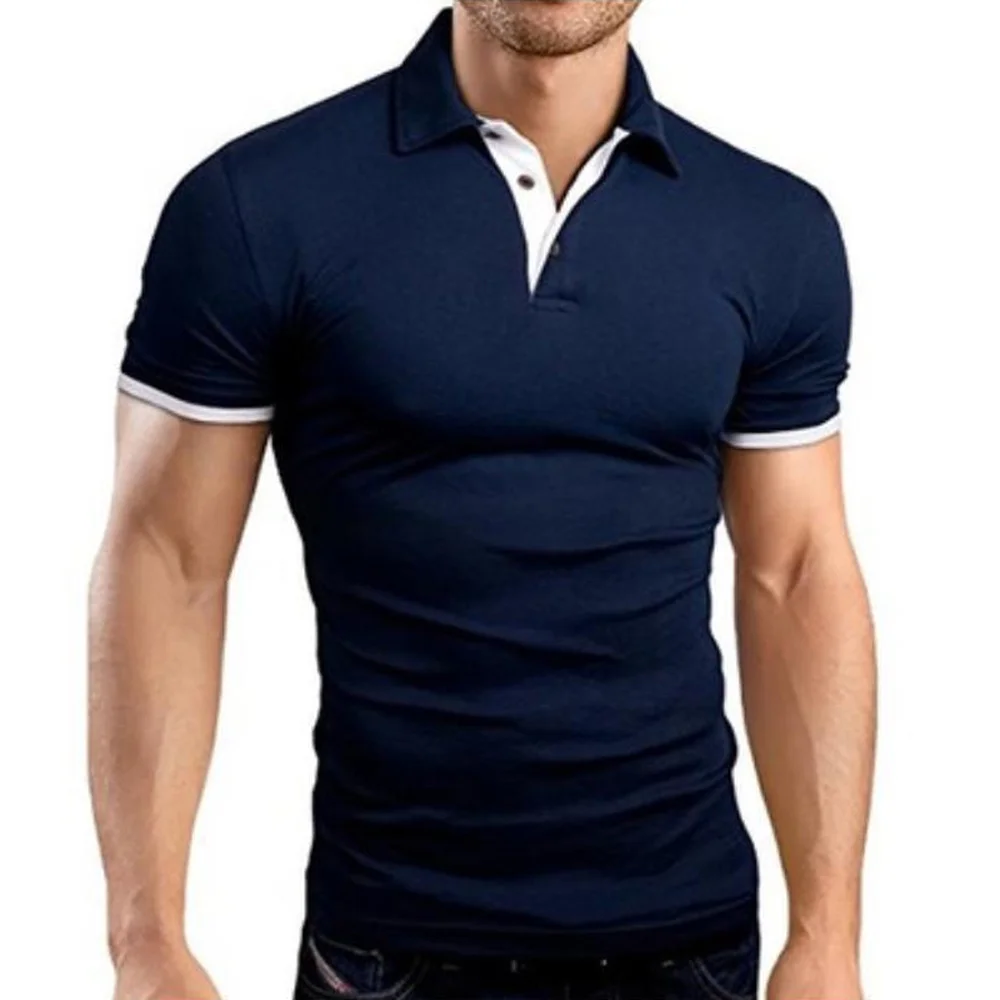 Мужская рубашка-поло, Летняя мужская рубашка-поло с короткими рукавами, деловая одежда, мужская футболка-поло