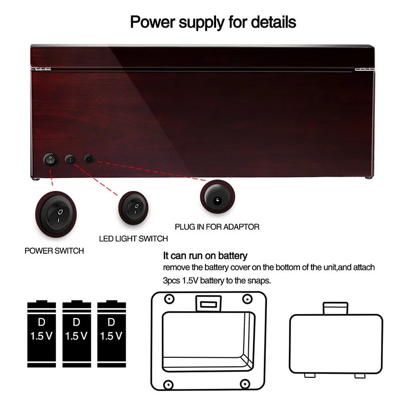 Автоматическая Подставка под часы 8 + дюймов подставка коробка для хранения