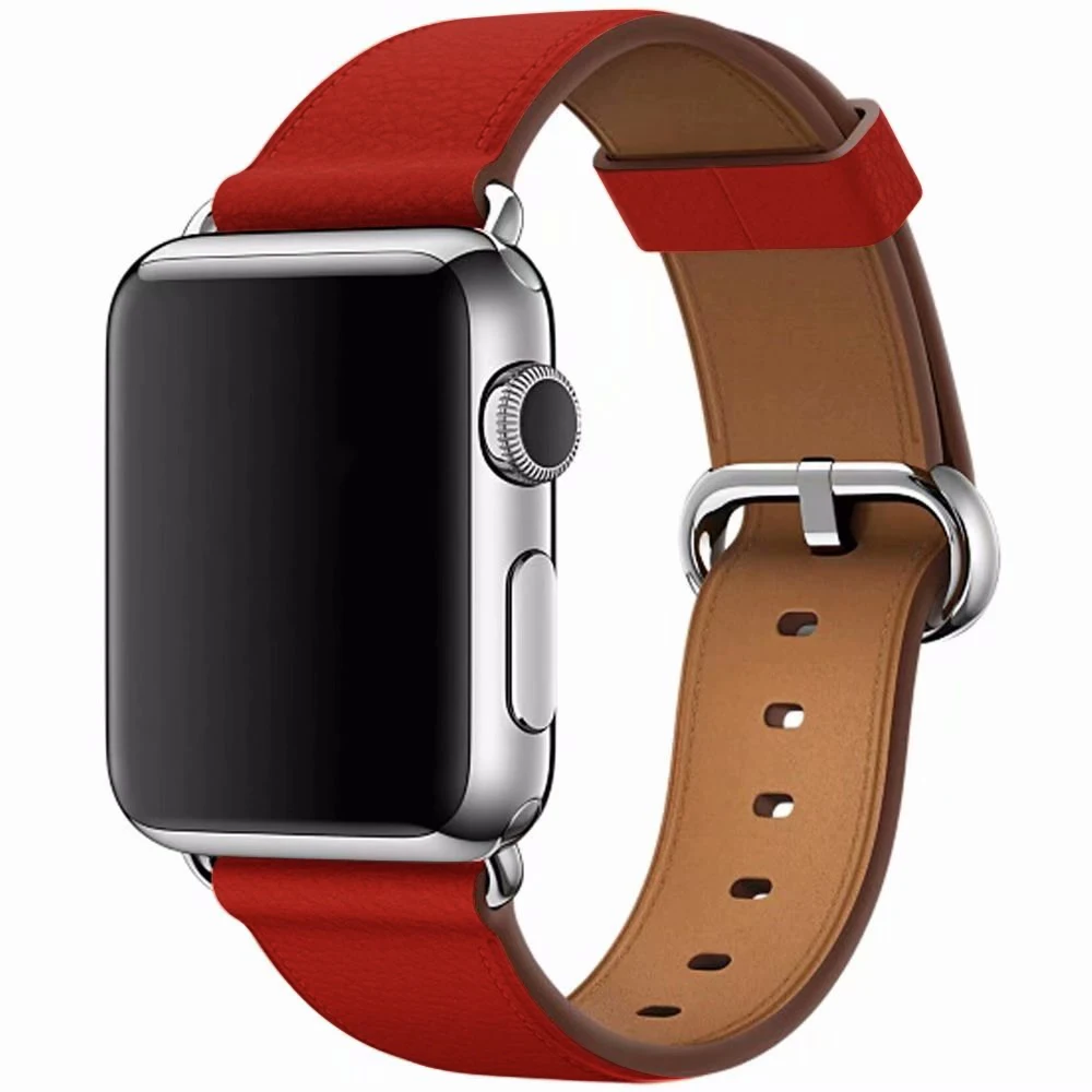 Ремешок из натуральной кожи для Apple Watch Band SE 6 5 38 мм 42 классический сменный Браслет