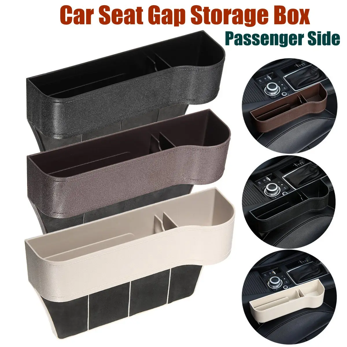 

Left / Right Car Seat Crevice Gaps Storage Box ABS Plastic Auto Drink for Pockets Organizers Stowing Tidying Universal