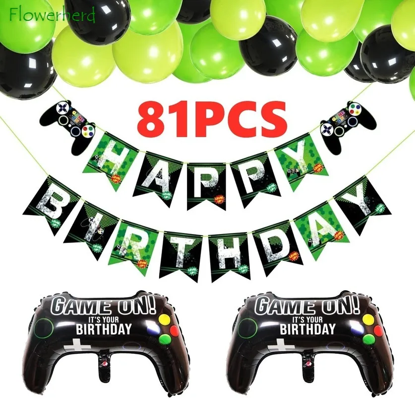 81 шт. видеоигры комплект украшений для вечеринки в честь Дня Рождения игровая