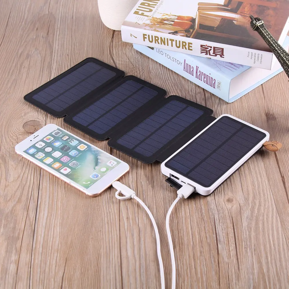 Солнечный внешний аккумулятор водонепроницаемый 30000 мА/ч три сложения