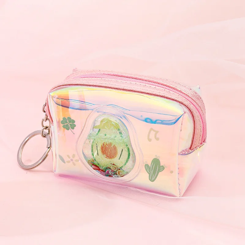 Маленькая сумка с лазерным наполнителем авокадо голографический женский