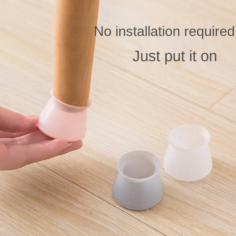 

4pc Furniture table silica gel table chair foot pad round chair foot cover quiet wear resistant stool anti slip wood floor cover