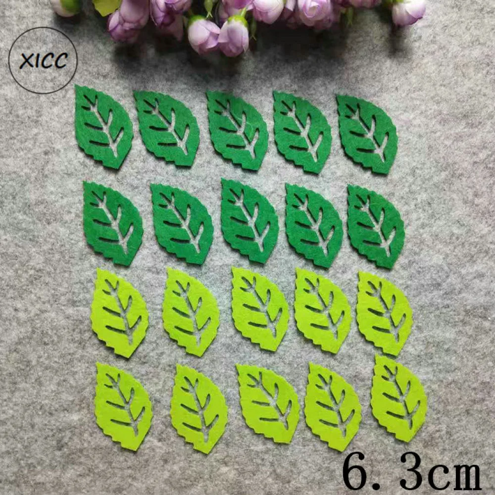 XICC лист Войлок нетканый зеленые листья дерева нашивка для детского сада школы