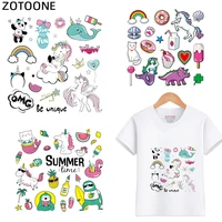 zotoone lovely unicorn iron on appliques high quality stripe stickers on clothes diy heat transfer washable fashion patches g