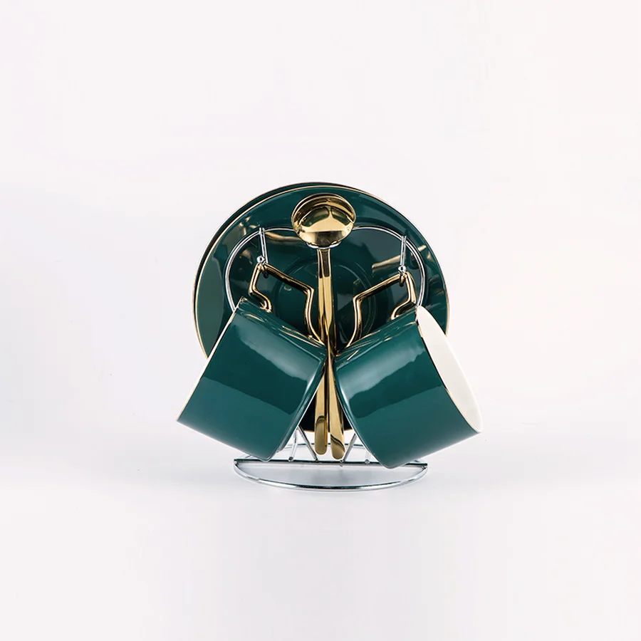 Керамическая кофейная чашка и блюдце набор с ложкой фарфоровые чайные ложки