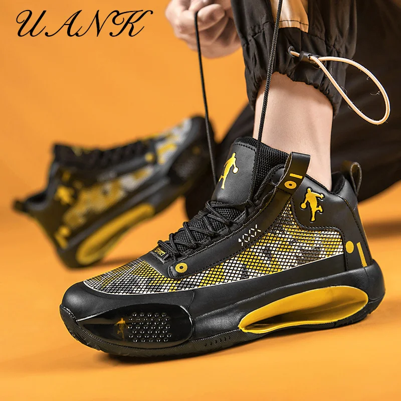 

UANK High-Quality Basketball Shoes Men's Sports Shoes Couple Models Four Seasons Middle Cut Non-Slip Outdoor Sports Shoes Coach