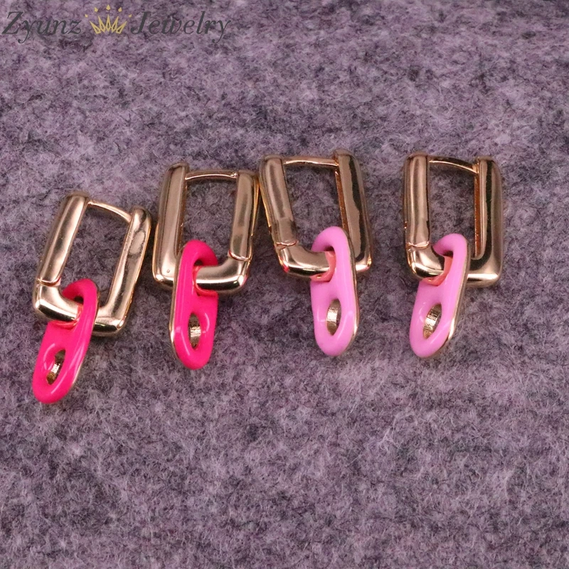 

5 Pairs, New Design Enamel Earrings for Women Elegant Hoop Earrings Female Jewelry Gift