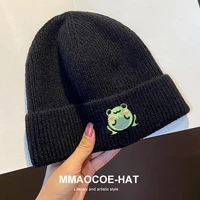 2021 embroidery frog beanies bonnet hats women men knitted warm beanie skullies girls caps gorras hip hop winter cap gorro hat