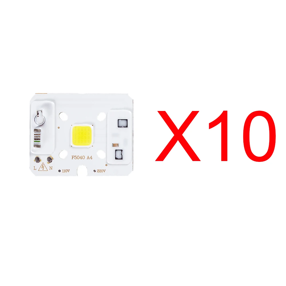 

10 шт. 220 В светодиодный чип 10 Вт COB Чип Светодиодная лампа smart IC без драйвера светильник ПА для прожектора точесветильник светильника Diy свети...
