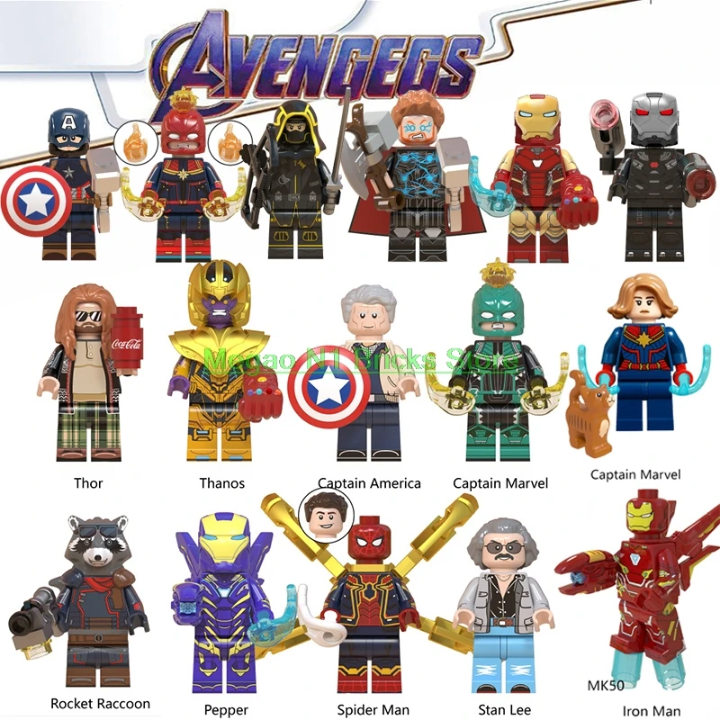 Мстители Marvel Железный человек перец MarK1616 Человек паук Капитан Америка соколиный