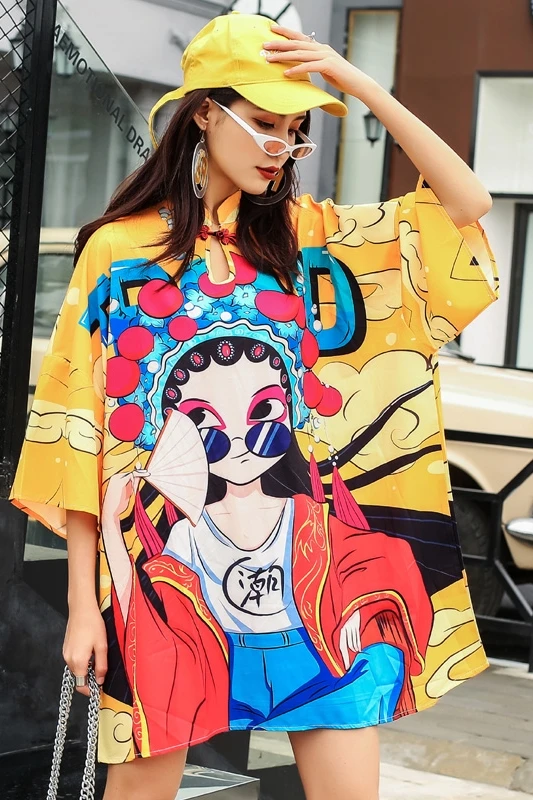 Новое улучшенное платье Чонсам для молодых девушек свободное женское большого