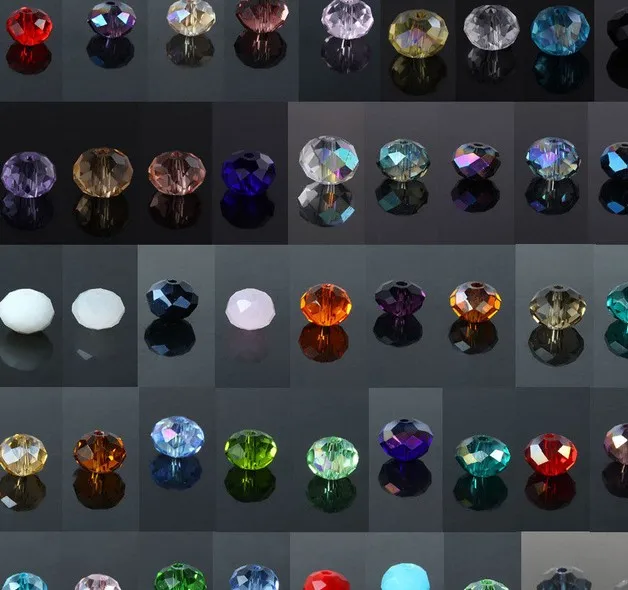 

gh45 8mm 1000pcs/lot Mixed Glass Beads Faceted Rondelle oval Bead spacer hot DIY jewelry making crystal