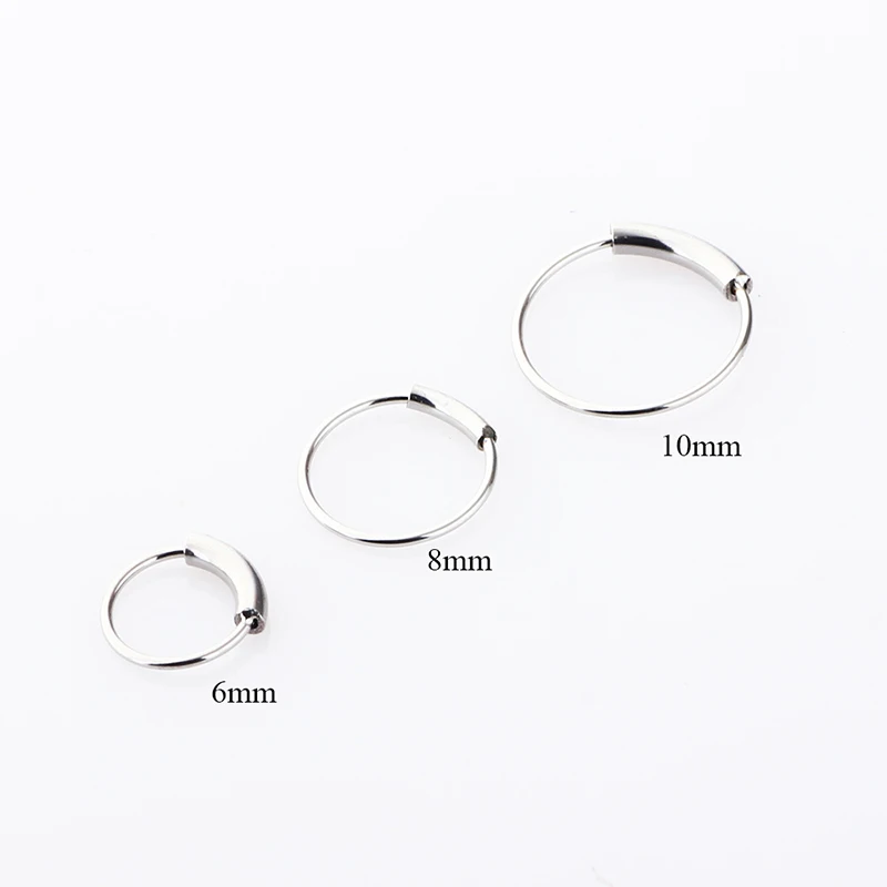 Кольцо для пирсинга носа из нержавеющей стали 6/8/10 мм | Украшения и аксессуары