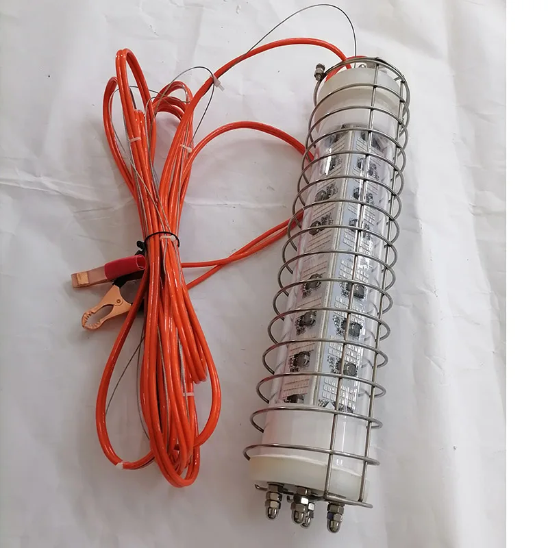 

12-24V 400W LED Fishing Underwater Lamps Stainless Steel Cage Protective Sleeve LED Underwater lamps Fishing Lure Lamps
