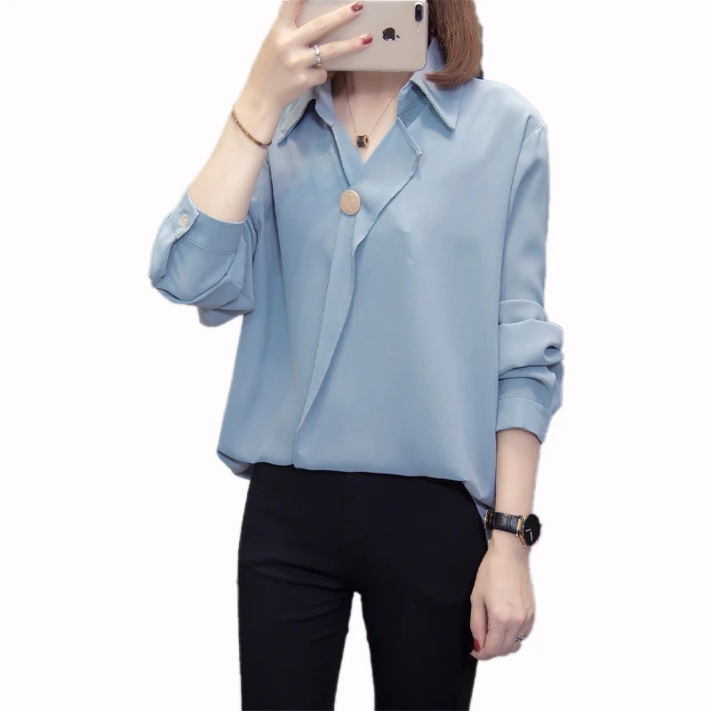 

Plus Size Chiffon Blouses Women 2020 Autumn Fashion Loose Long Sleeve Korean Office Ladies Shirts Oversized Female Blusas Tops