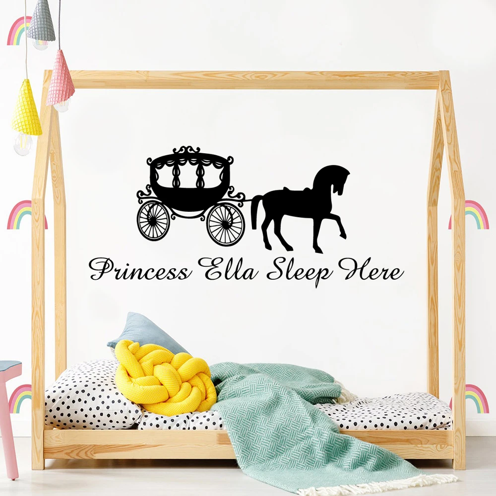 Мультфильм лошадь принцесса пользовательское имя обои для девочки комнаты