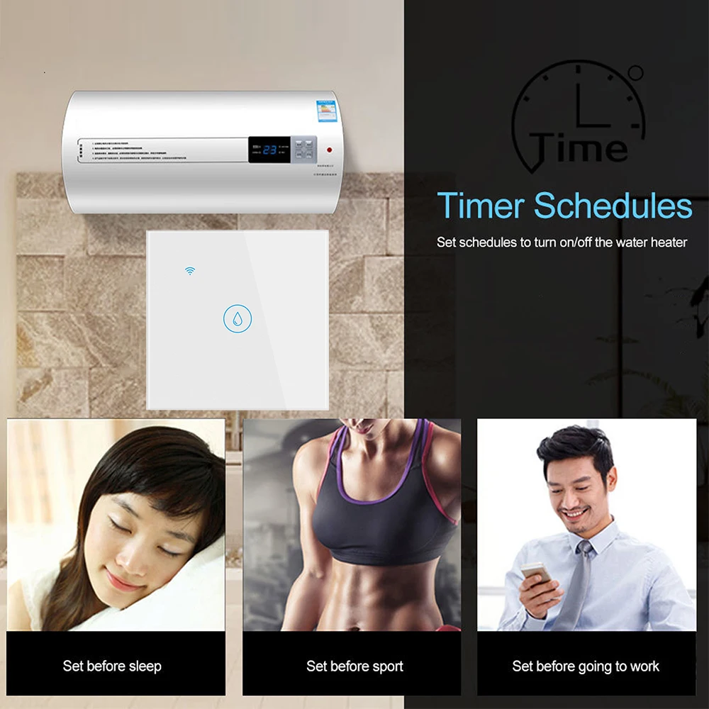 Переключатель для водонагревателя Tuya Smart Life с Wi-Fi настенный сенсорный