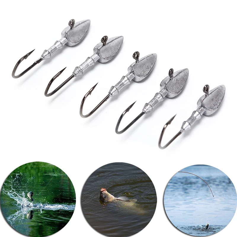 

5PCS/lot Lead Jig Hooks 3.5g 5g 7g 10g 14g 17g 21g Fishing Hooks Triangle Jig Lead Head Hooks Fishing Tackle Accessories