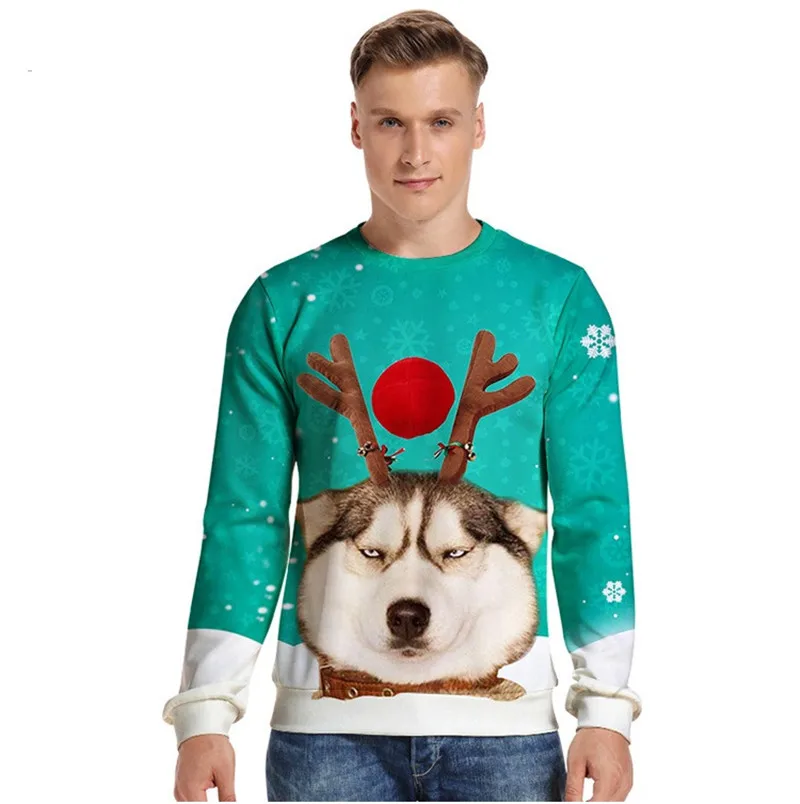 3D Novelty Ugly Christmas Sweater Holiday Party Men Women Autumn Winter Hoodie Sweatshirt Pullover Sweaters Jumpers Tops