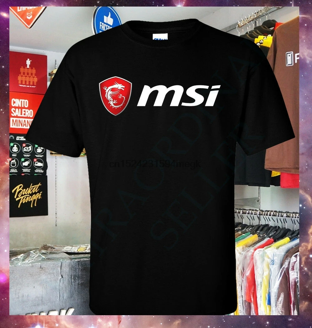 Новый логотип MSI Micro Star International полная игровая футболка S 2XL|Мужские футболки| |