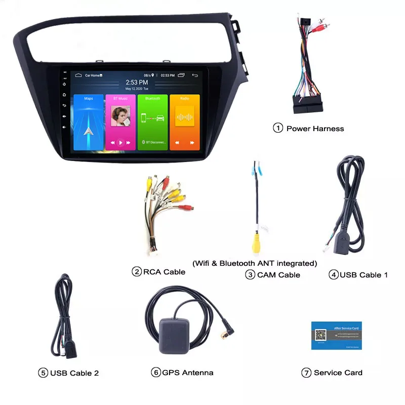 

Car GPS radio for Hyundai I20(RHD)(Southeast Asian) 2018 Android 10.0 player 9-inch multimedia radio navigation stereo 2 Din