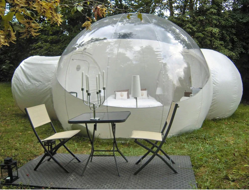 Promotion ! Double Rooms Bubble Tent Customized Logo Igloo With Fan Clear Tree Dome House Hotel Camping |