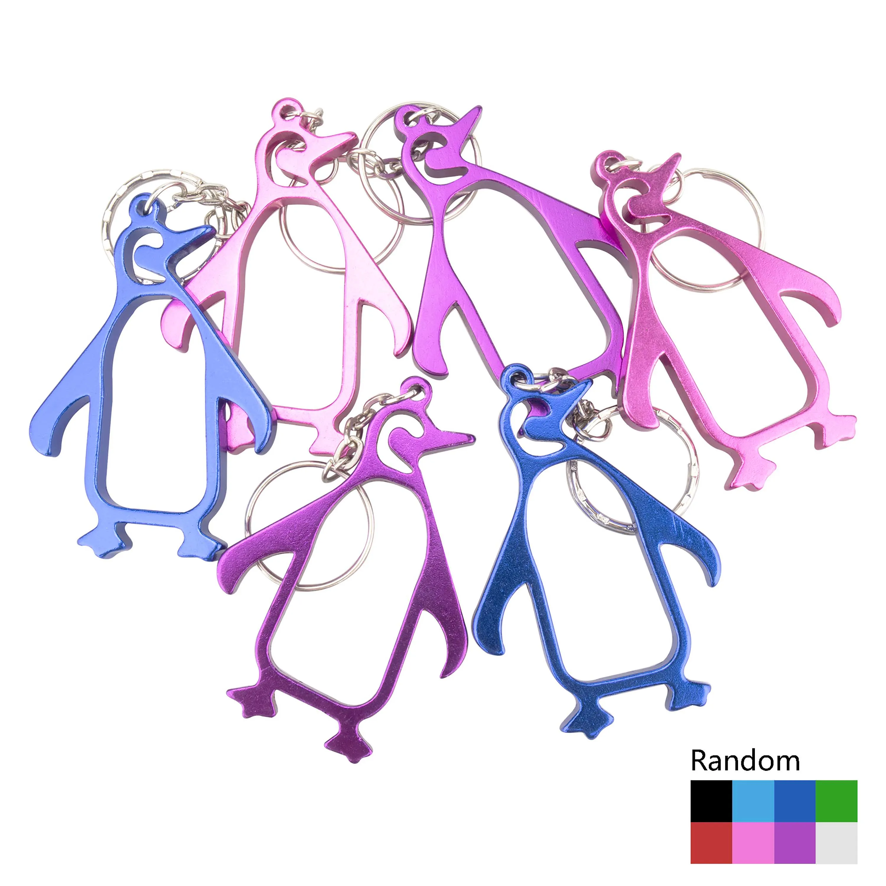 Penguin TEMLUM 6 шт. открывалка для бутылок брелки алюминиевые открывалки для пива с логотипом на заказ Свадебные сувениры - Цвет: Penguin