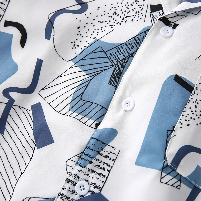 

Women Clothes Ladies Retro Summer Chiffon Print Chiffon Slim Short Sleeve V-neck Single Buckle Casual Blouse S-XL