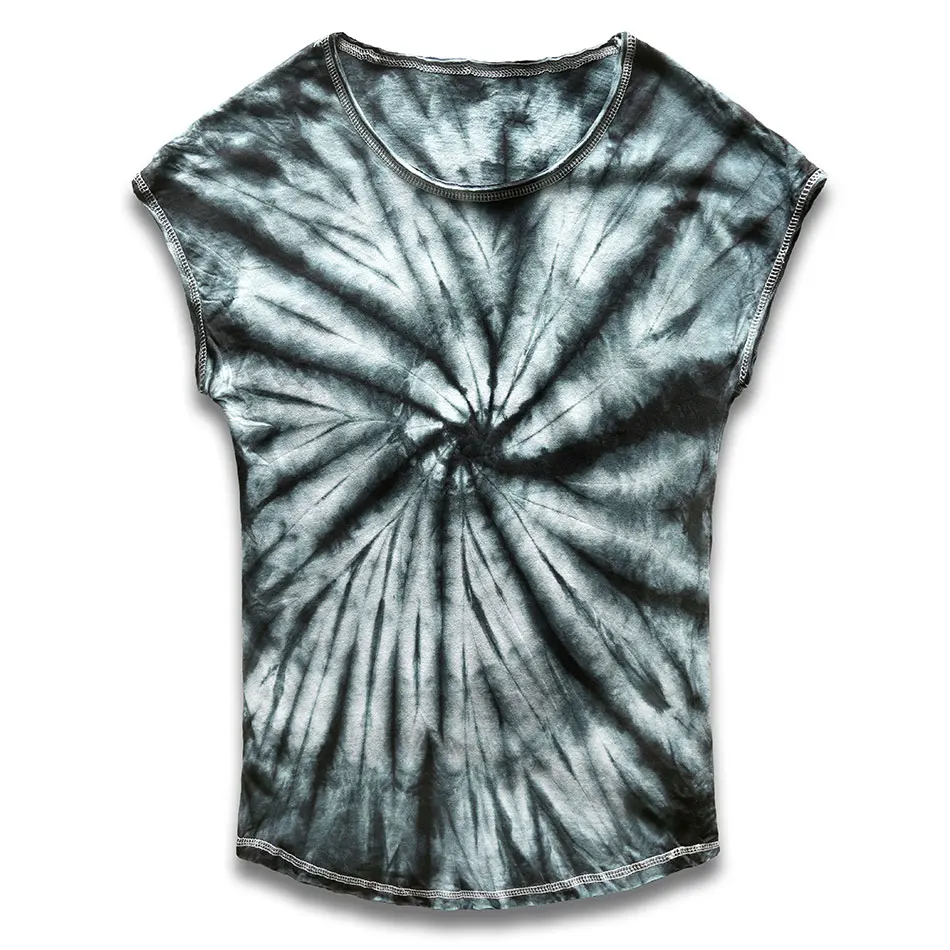 Мужская футболка с коротким рукавом облегающая в стиле хип-хоп градиентной