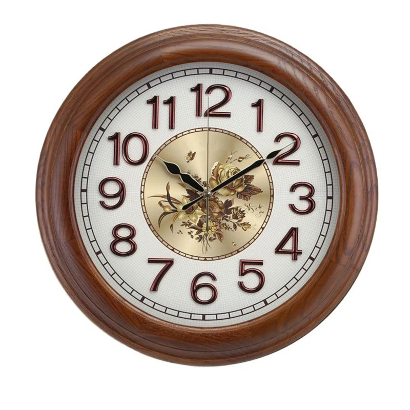 

Large Wall Clock Retro Solid Wood Clock Mechanism Bedroom Silent Living Room Wall Watches Home Decor Duvar Saati Gift FZ467