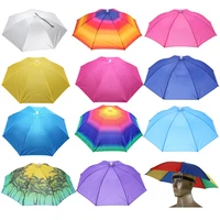 foldable head umbrella hat anti rain sun shade fishing cap for outdoor fishing foldable umbrella cap fishing tools