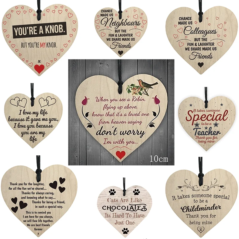 1 шт. любовь Деревянные diy аксессуары для рукоделия Рождественский чип подвесной