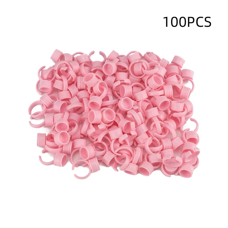

100Pcs Adhesive Glue Ring Pallet Holder Lash Extensions Pigment Cups Ring Cups Eyelash Extension Holder