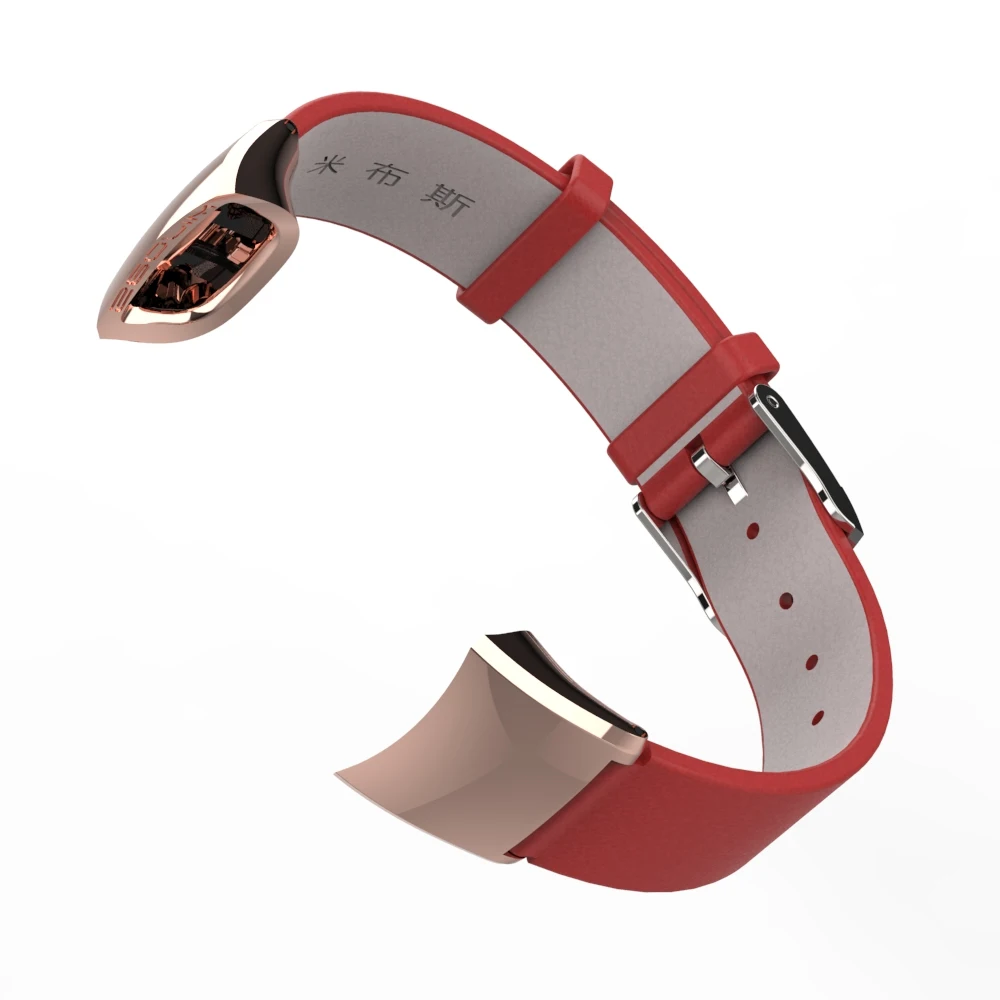 Red Rose Gold Mijobs ремешок из натуральной кожи для Honor Band 4 Band браслет для Huawei Honor Band 4 NFC умные часы напульсники аксессуары - Цвет: Red Rose Gold