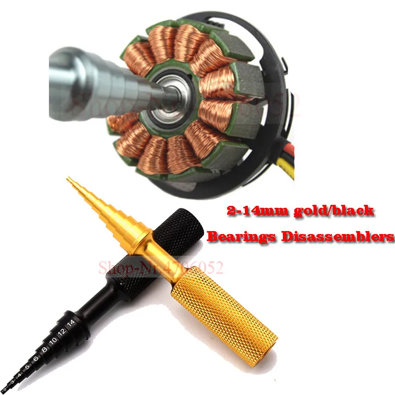

1PC 2-14mm gold/black Bearings Disassemblers Aluminum Bearing Remove Tools Pullers Installers Hand Tool Set for RC Model Cars