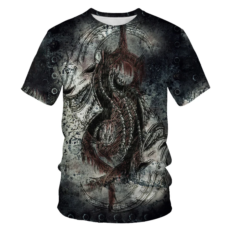 

Graffiti T-shirt Men's Painting Picture 3d Printing Hip-hop Street Clothing Loose And Comfortable Fabric O-neck Men's T-shirt