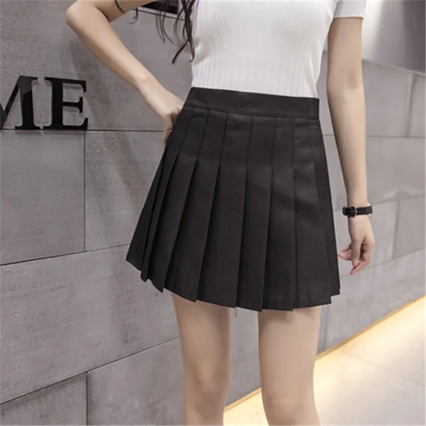 6Colors Korea Japanese Girls Pleated Skirts Student School Uniform Hight Waist A-Line Plaid Skirt Sexy JK Uniforms for Woman - Цвет: Color2