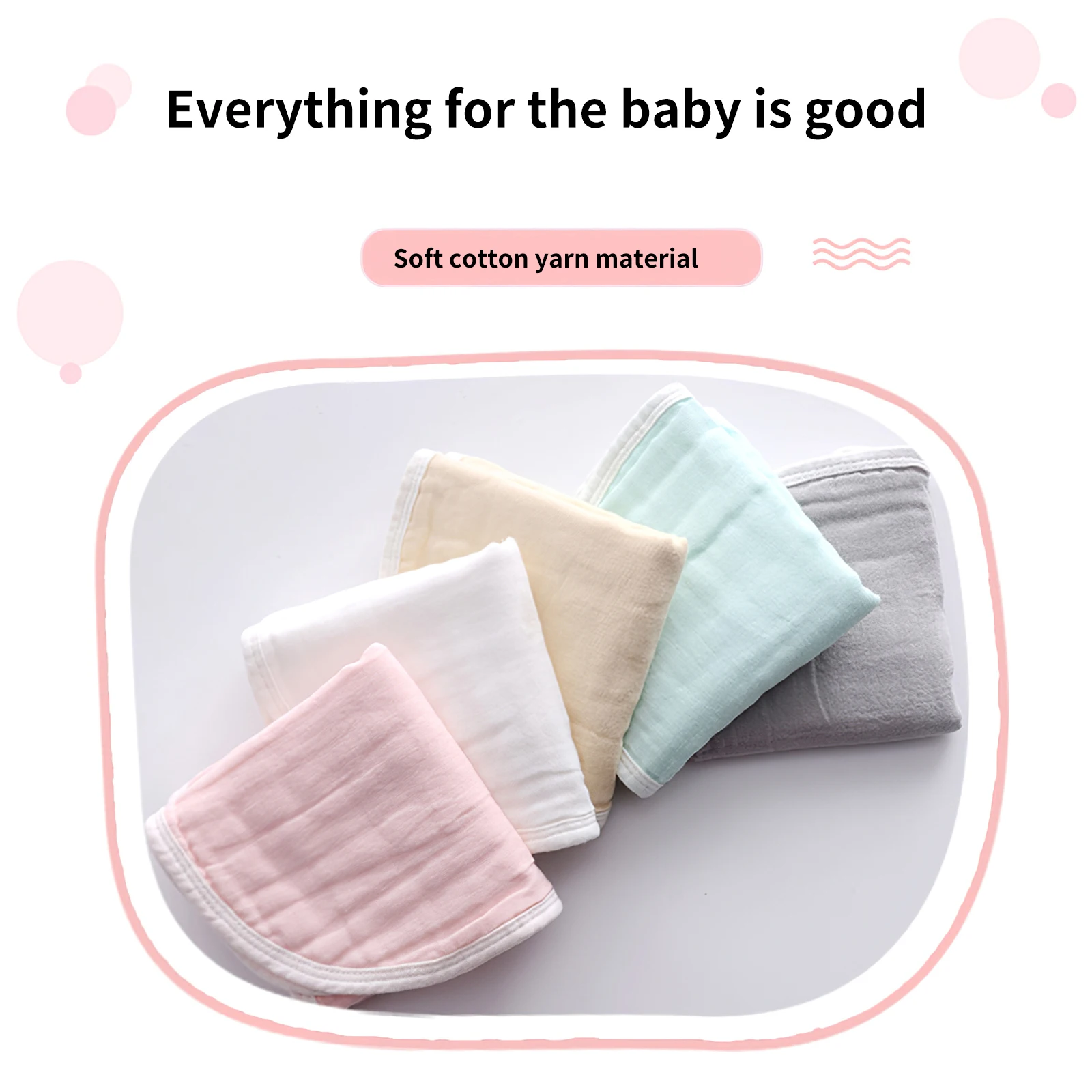 

5pcs Newborn Baby Burp Muslin Cloths Skin-Friendly Washable Muti-Color Burp Towels Burping Cotton Cloth Set Perfect For Babies