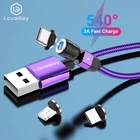 Магнитный кабель Micro USB LOVEBAY 540  для iPhone 12 Xiaomi 3A, провод для быстрой зарядки и передачи данных, магнитное зарядное устройство USB Type C, телефонный кабель