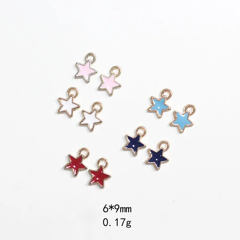 

10pcs Alloy Oil Dripping Cute Small Pentagonal Star Charms DIY Making Earrings Necklace Jewelry Accessories