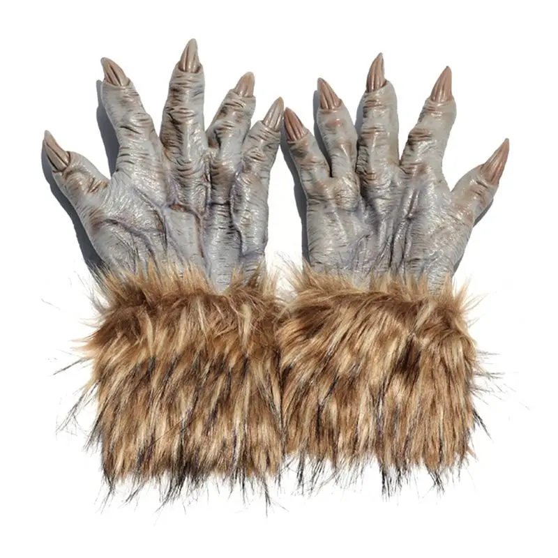 

2022 New Halloween Scary Wolf Werewolf Claw Gloves Animal Cosplay Costume Accessory Decor 2020 trend
