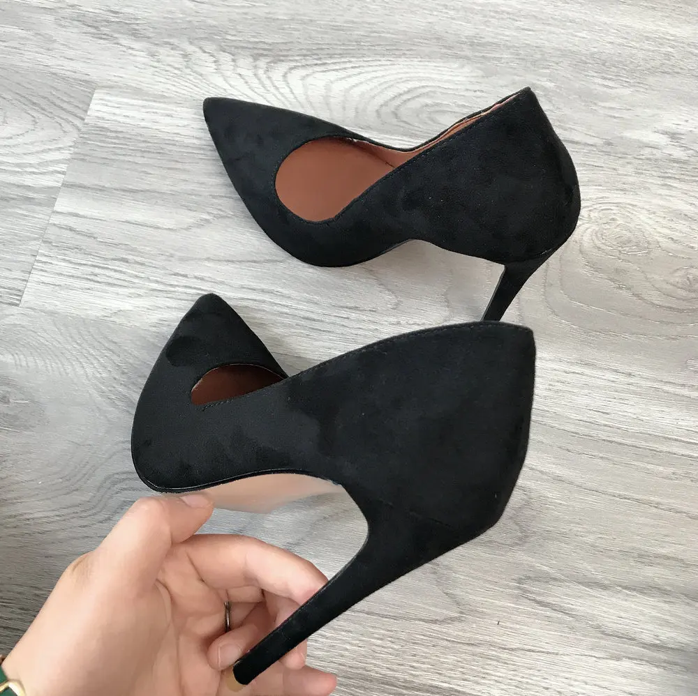 

10cm/12cm Heel Womens Pumps Suede Super High Heels Fetish Fashion Woman Pointed Toe Spike Heels Blue Black Beige Burgundy Shoes